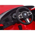 Bateriově napájené auto BMW 6 GT červené + dálkové ovládání + pomalý start + EVA + bezpečnostní pásy + MP3 LED