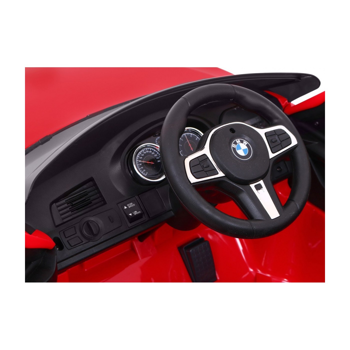 Bateriově napájené auto BMW 6 GT červené + dálkové ovládání + pomalý start + EVA + bezpečnostní pásy + MP3 LED