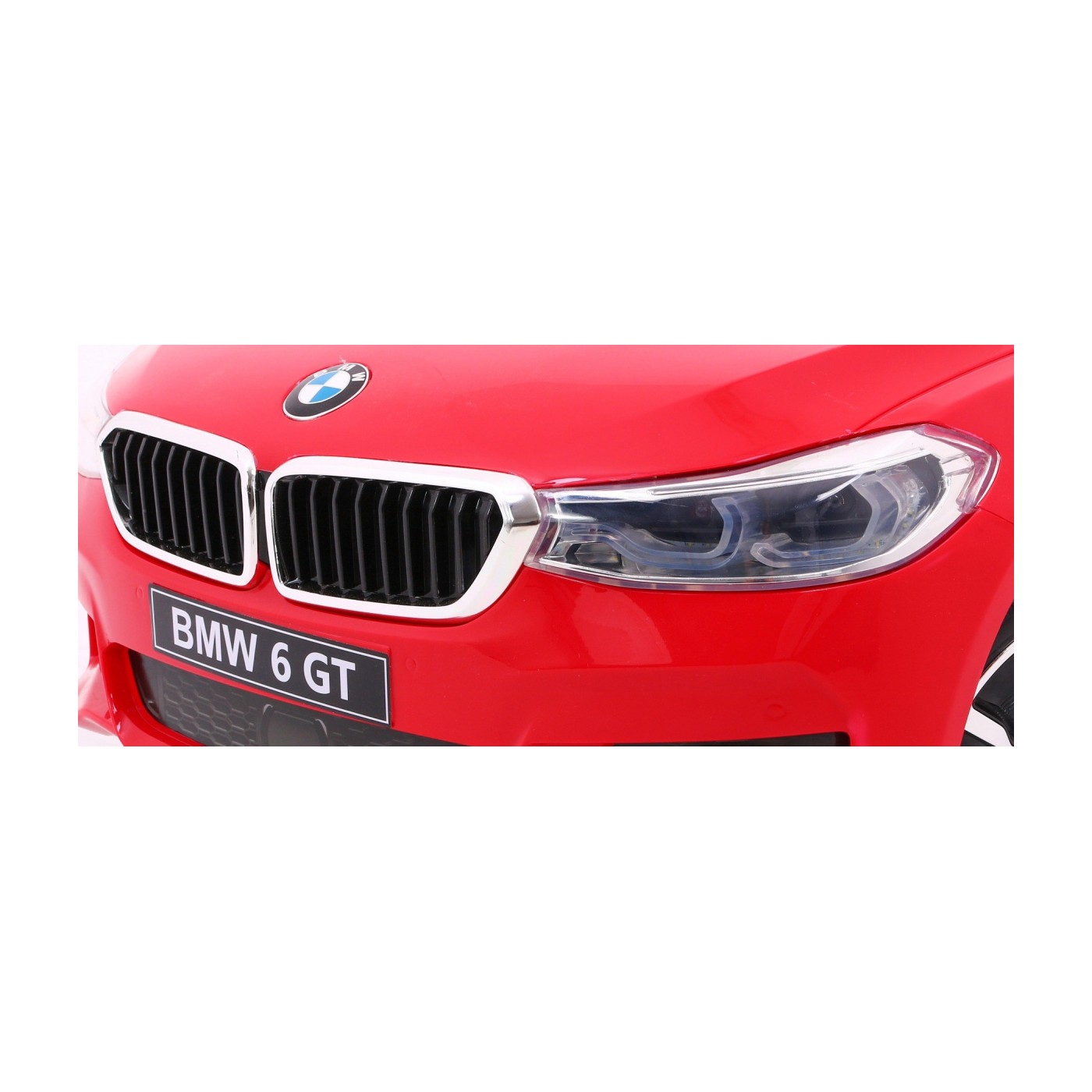 Bateriově napájené auto BMW 6 GT červené + dálkové ovládání + pomalý start + EVA + bezpečnostní pásy + MP3 LED
