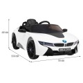 BMW I8 Lift Auto Baterie ovládaná bílou + Dálkové ovládání + Pomalý start + 3-bodové pásy + MP3 USB + LED