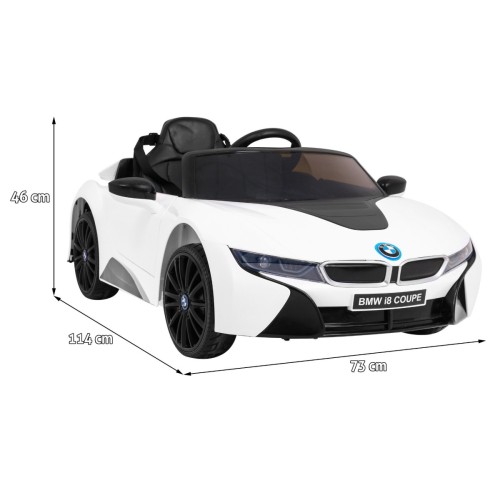 BMW I8 Lift Auto Baterie ovládaná bílou + Dálkové ovládání + Pomalý start + 3-bodové pásy + MP3 USB + LED