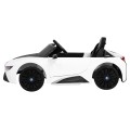 BMW I8 Lift Auto Baterie ovládaná bílou + Dálkové ovládání + Pomalý start + 3-bodové pásy + MP3 USB + LED