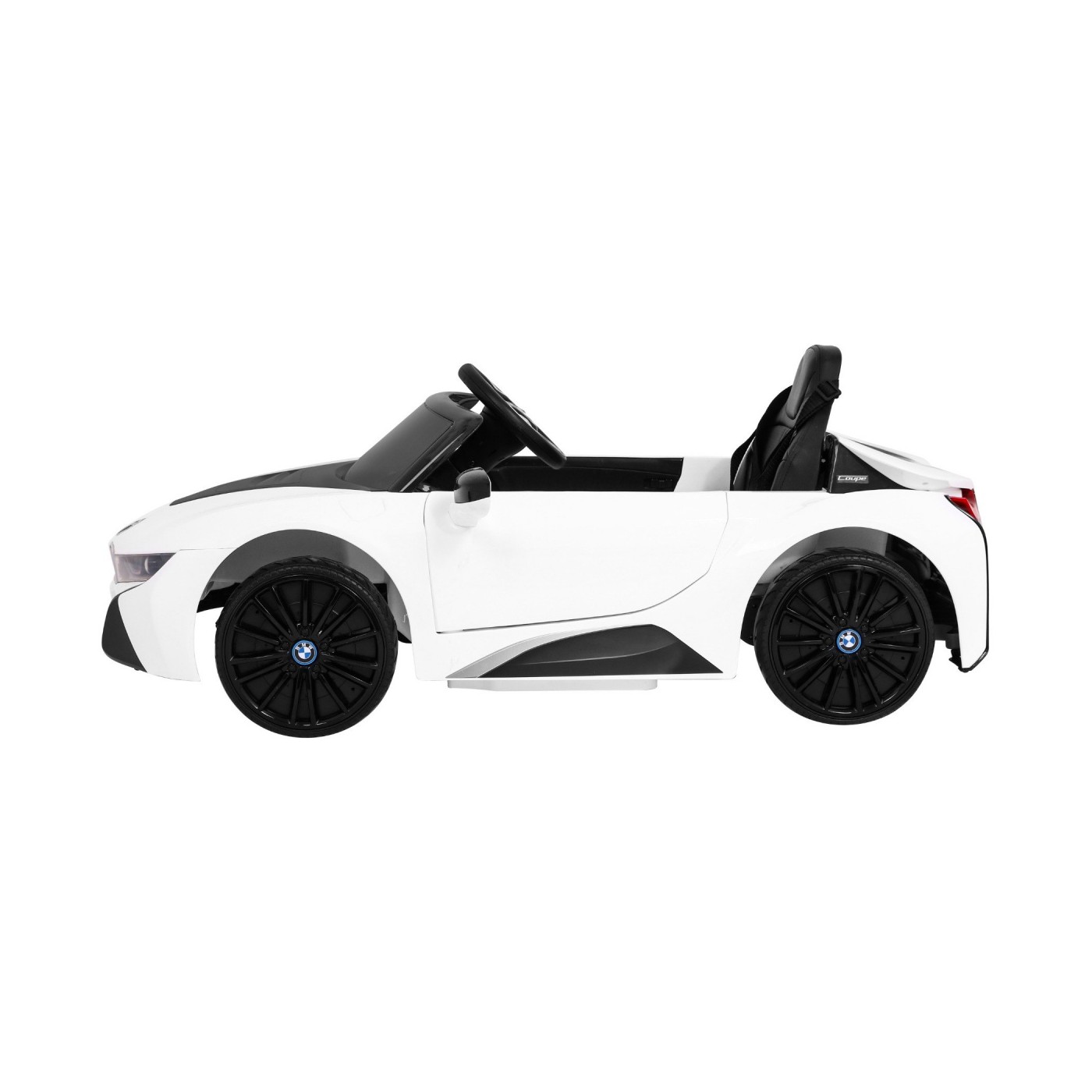 BMW I8 Lift Auto Baterie ovládaná bílou + Dálkové ovládání + Pomalý start + 3-bodové pásy + MP3 USB + LED