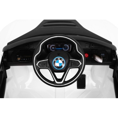BMW I8 Lift Auto Baterie ovládaná bílou + Dálkové ovládání + Pomalý start + 3-bodové pásy + MP3 USB + LED