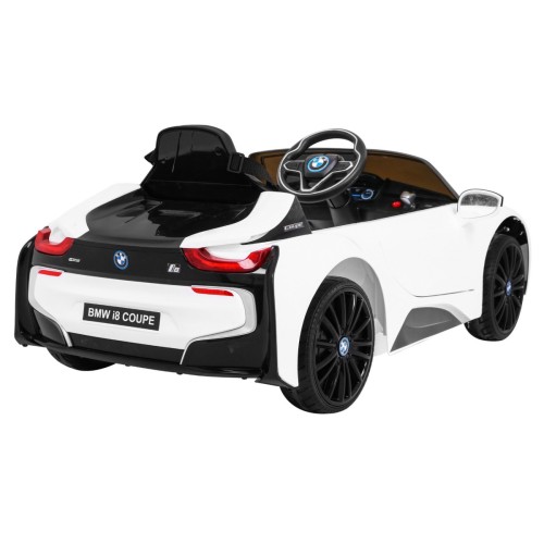 BMW I8 Lift Auto Baterie ovládaná bílou + Dálkové ovládání + Pomalý start + 3-bodové pásy + MP3 USB + LED