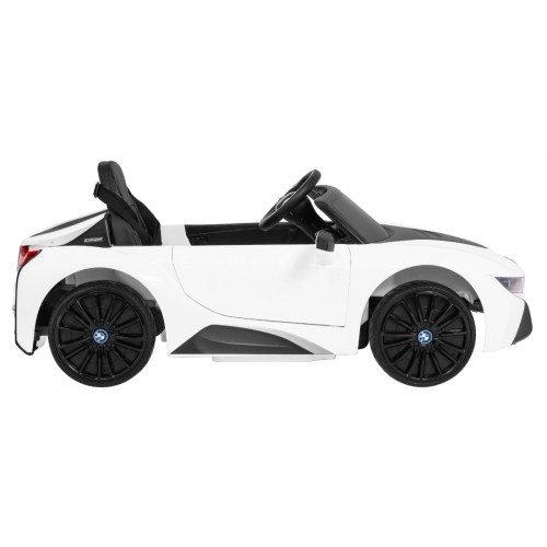 BMW I8 Lift Auto Baterie ovládaná bílou + Dálkové ovládání + Pomalý start + 3-bodové pásy + MP3 USB + LED