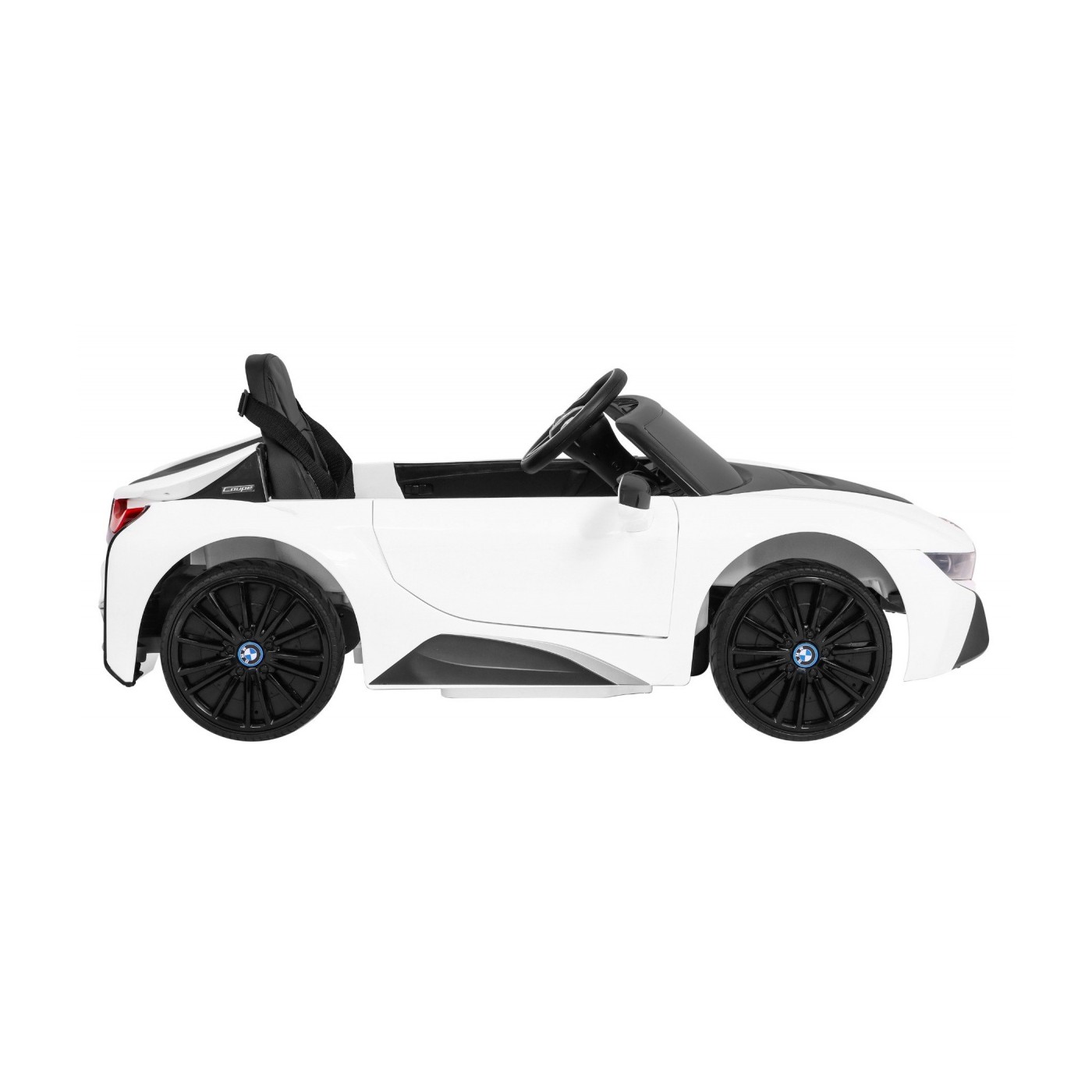 BMW I8 Lift Auto Baterie ovládaná bílou + Dálkové ovládání + Pomalý start + 3-bodové pásy + MP3 USB + LED