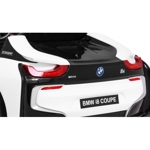 BMW I8 Lift Auto Baterie ovládaná bílou + Dálkové ovládání + Pomalý start + 3-bodové pásy + MP3 USB + LED