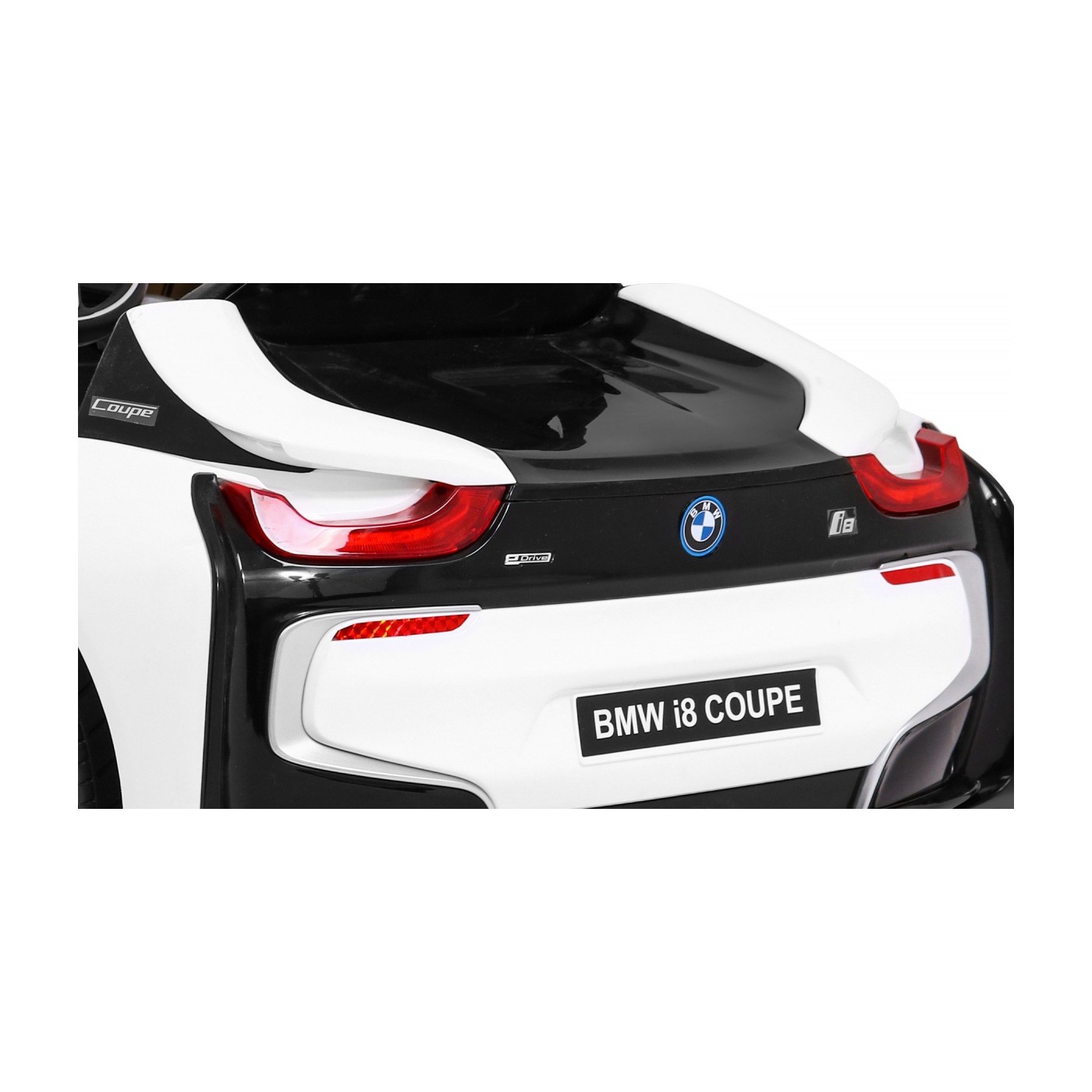 BMW I8 Lift Auto Baterie ovládaná bílou + Dálkové ovládání + Pomalý start + 3-bodové pásy + MP3 USB + LED