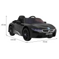 BMW I8 Lift Auto Baterie Černý + Dálkové Ovládání + Pomalý Start + 3 bodové pruhy + MP3 USB + LED