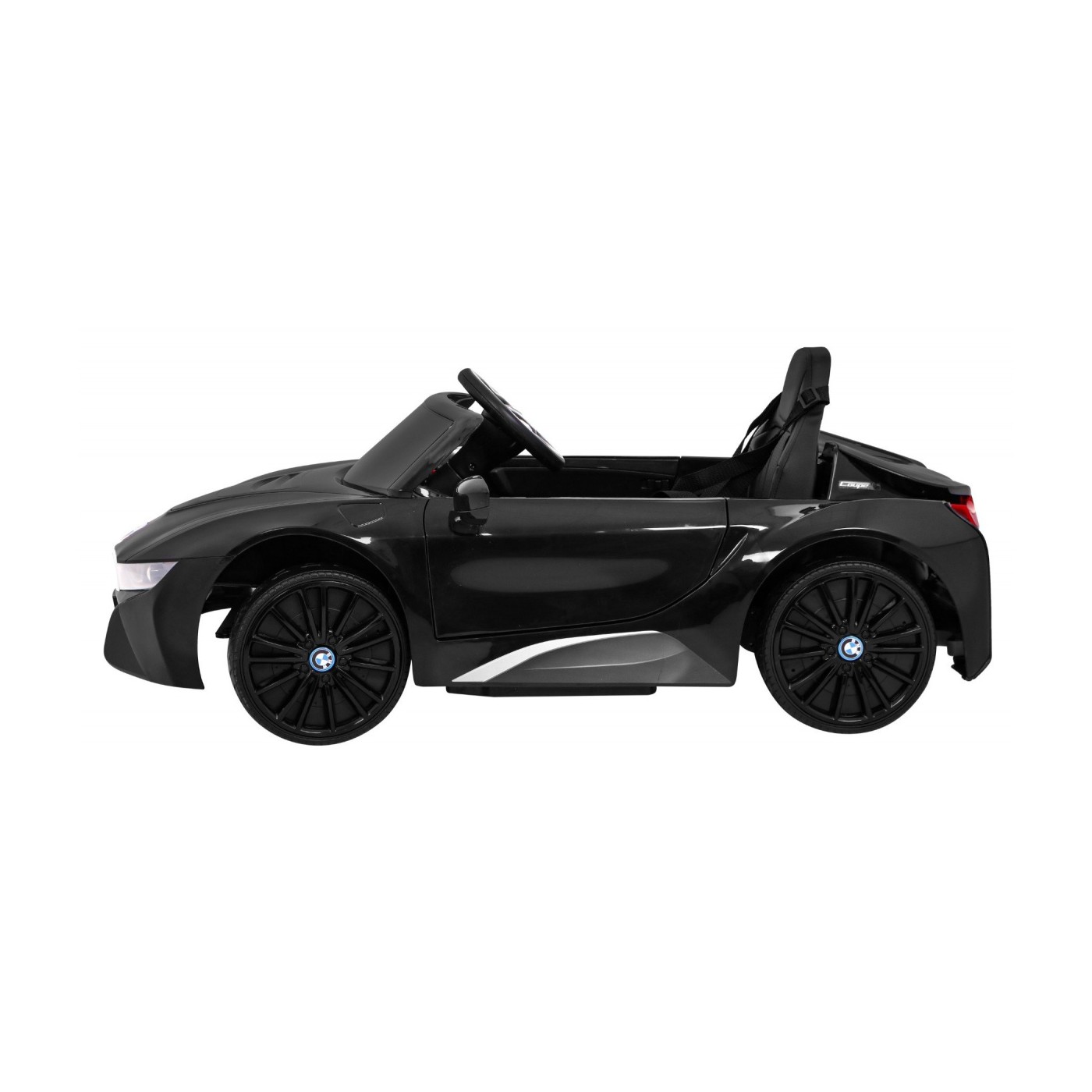 BMW I8 Lift Auto Baterie Černý + Dálkové Ovládání + Pomalý Start + 3 bodové pruhy + MP3 USB + LED