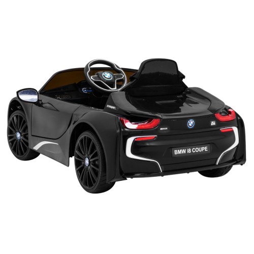 BMW I8 Lift Auto Baterie Černý + Dálkové Ovládání + Pomalý Start + 3 bodové pruhy + MP3 USB + LED