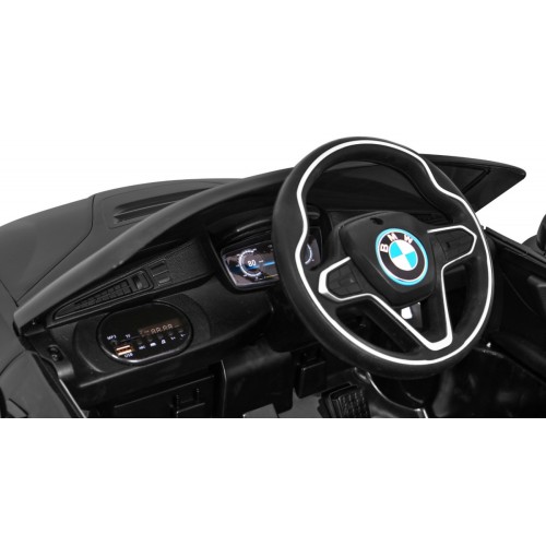 BMW I8 Lift Auto Baterie Černý + Dálkové Ovládání + Pomalý Start + 3 bodové pruhy + MP3 USB + LED