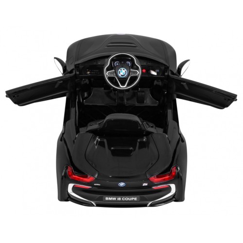 BMW I8 Lift Auto Baterie Černý + Dálkové Ovládání + Pomalý Start + 3 bodové pruhy + MP3 USB + LED
