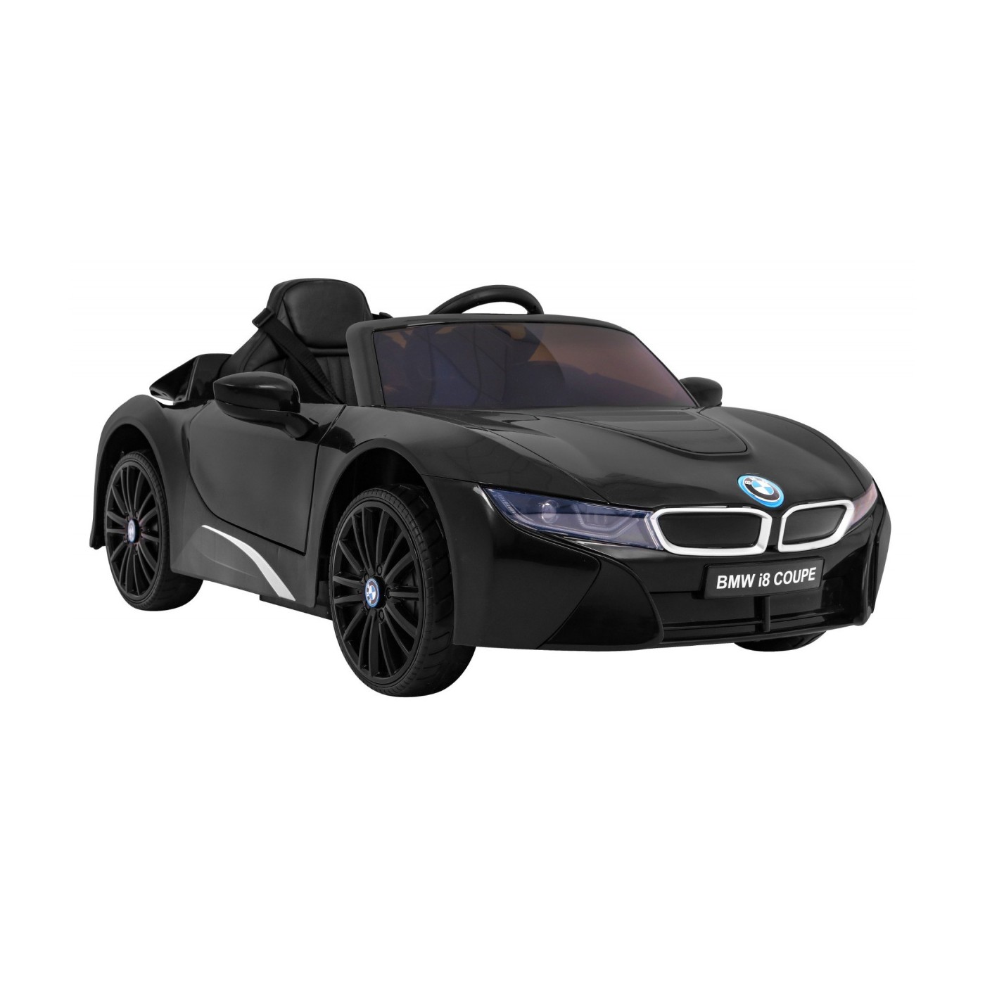 BMW I8 Lift Auto Baterie Černý + Dálkové Ovládání + Pomalý Start + 3 bodové pruhy + MP3 USB + LED