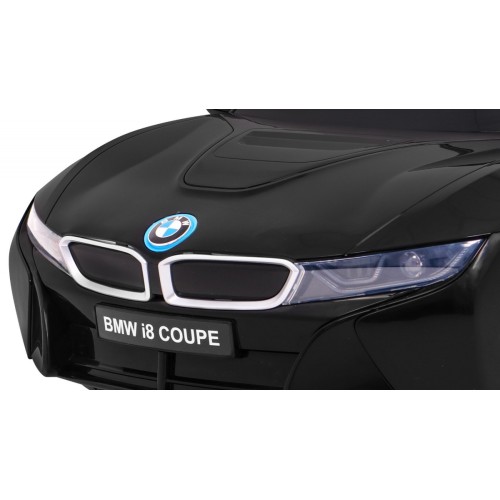 BMW I8 Lift Auto Baterie Černý + Dálkové Ovládání + Pomalý Start + 3 bodové pruhy + MP3 USB + LED