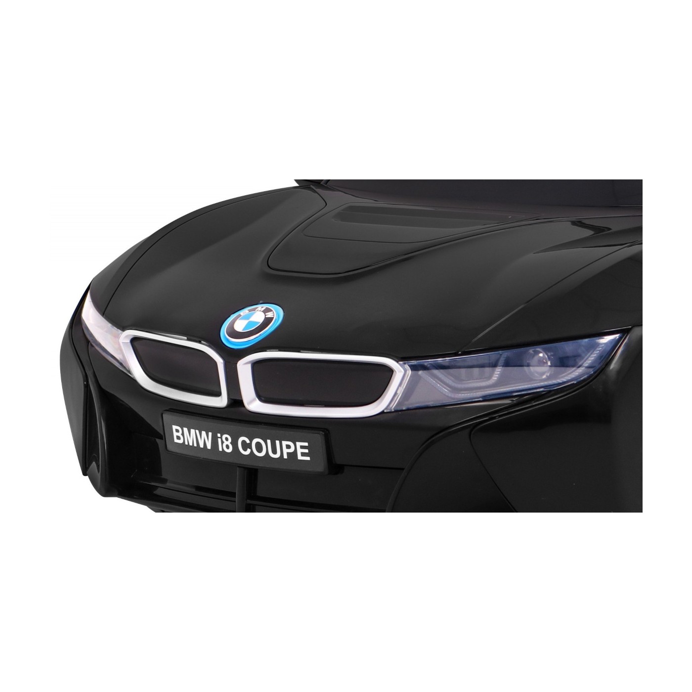 BMW I8 Lift Auto Baterie Černý + Dálkové Ovládání + Pomalý Start + 3 bodové pruhy + MP3 USB + LED