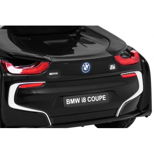 BMW I8 Lift Auto Baterie Černý + Dálkové Ovládání + Pomalý Start + 3 bodové pruhy + MP3 USB + LED