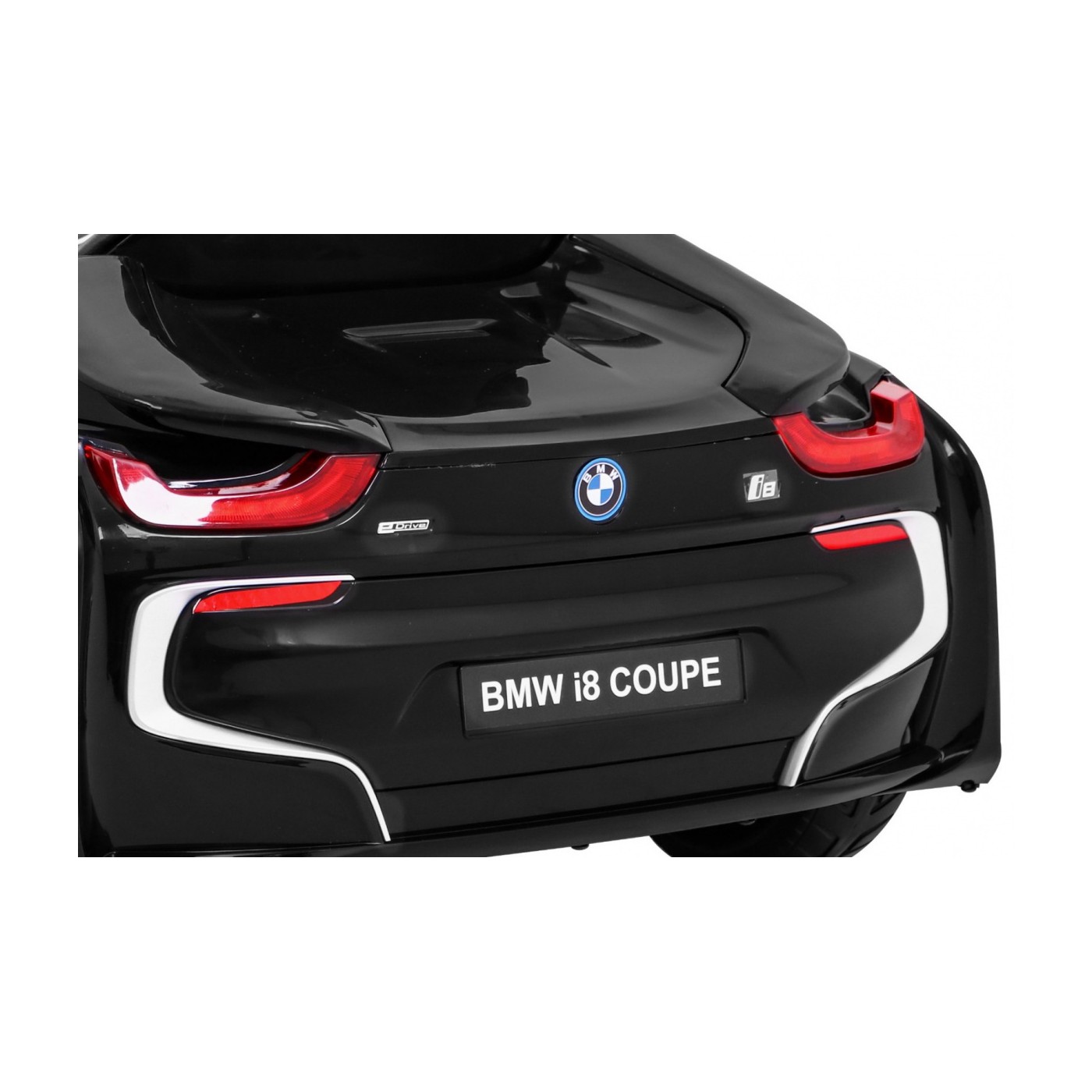 BMW I8 Lift Auto Baterie Černý + Dálkové Ovládání + Pomalý Start + 3 bodové pruhy + MP3 USB + LED