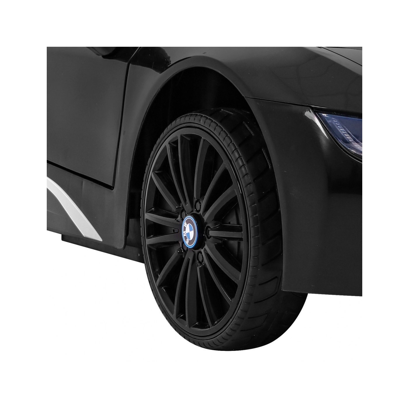 BMW I8 Lift Auto Baterie Černý + Dálkové Ovládání + Pomalý Start + 3 bodové pruhy + MP3 USB + LED
