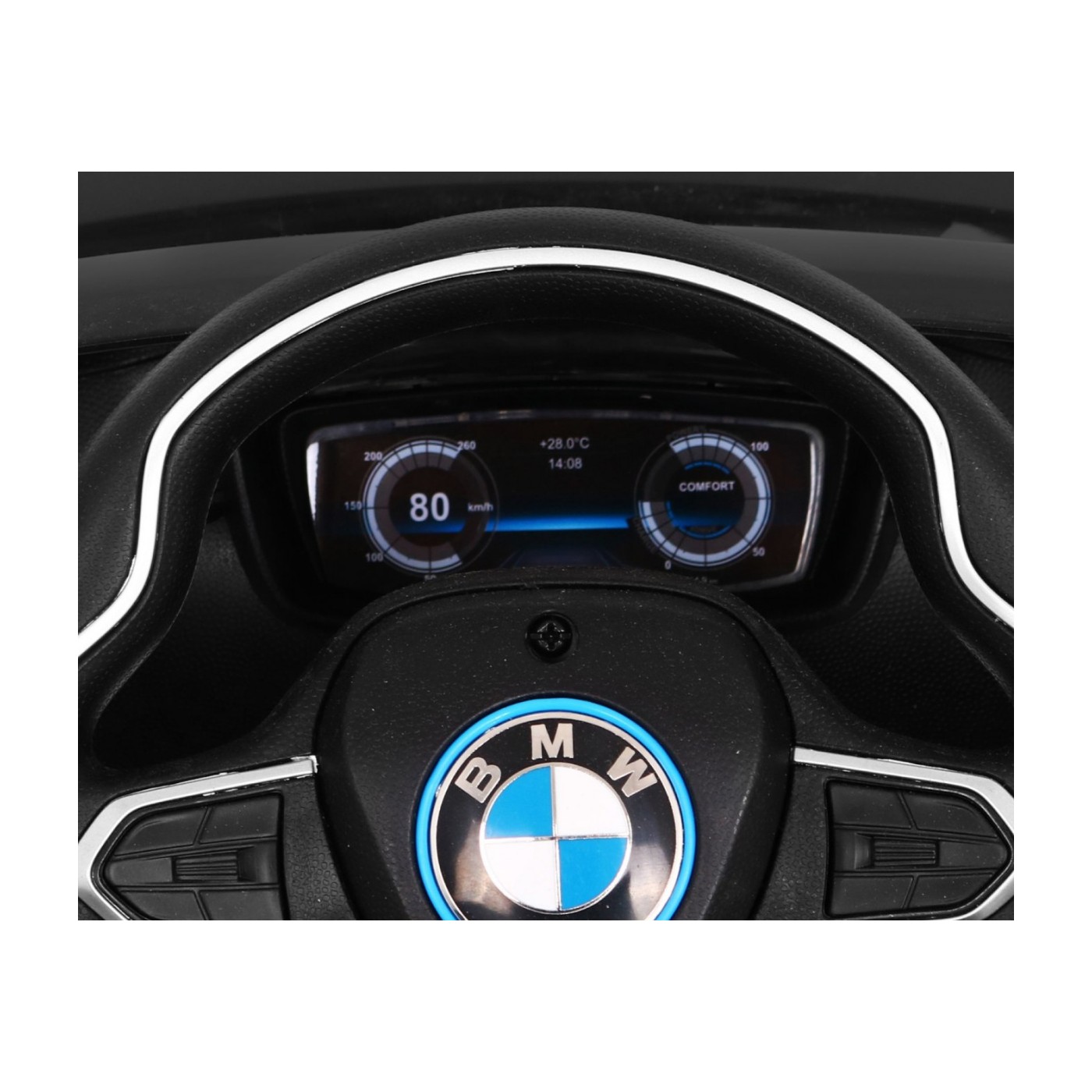 BMW I8 Lift Auto Baterie Černý + Dálkové Ovládání + Pomalý Start + 3 bodové pruhy + MP3 USB + LED