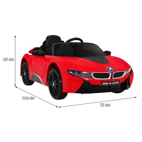 BMW I8 Lift Auto Baterie ovládaná červeně + Dálkové ovládání + Pomalý start + 3 bodové pruhy + MP3 USB + LED