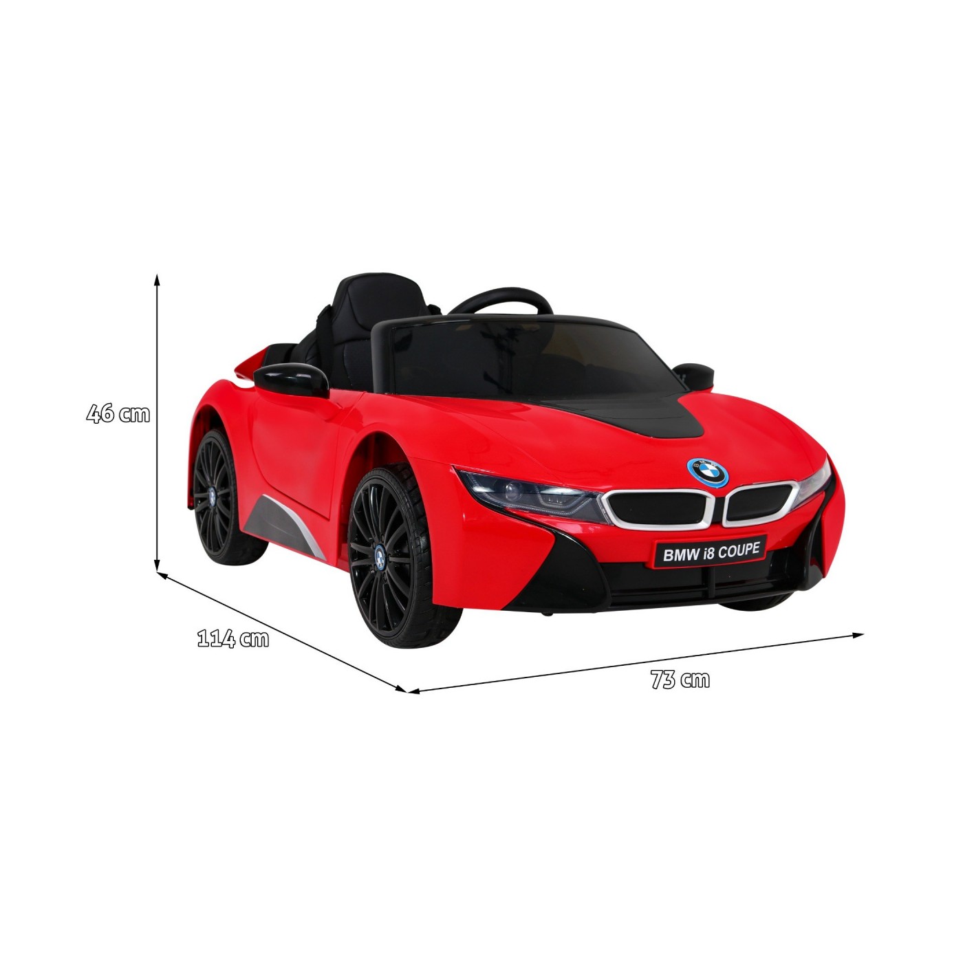 BMW I8 Lift Auto Baterie ovládaná červeně + Dálkové ovládání + Pomalý start + 3 bodové pruhy + MP3 USB + LED