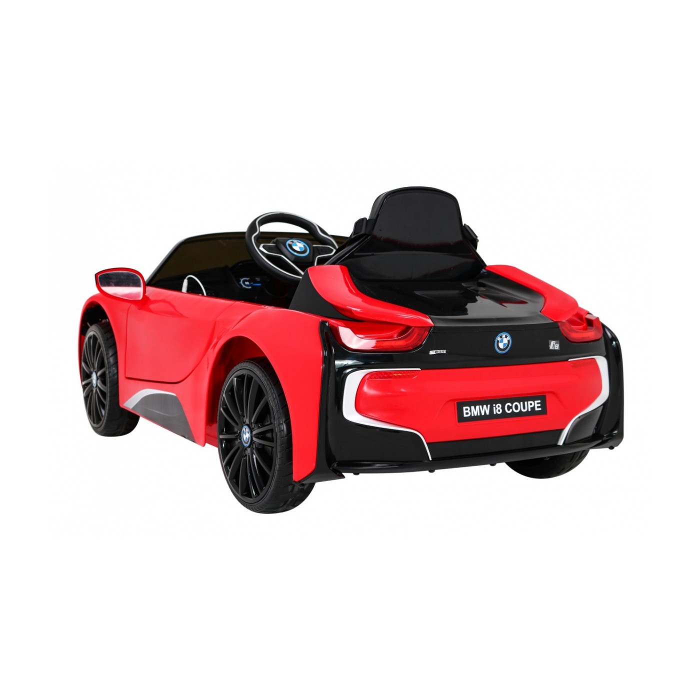 BMW I8 Lift Auto Baterie ovládaná červeně + Dálkové ovládání + Pomalý start + 3 bodové pruhy + MP3 USB + LED