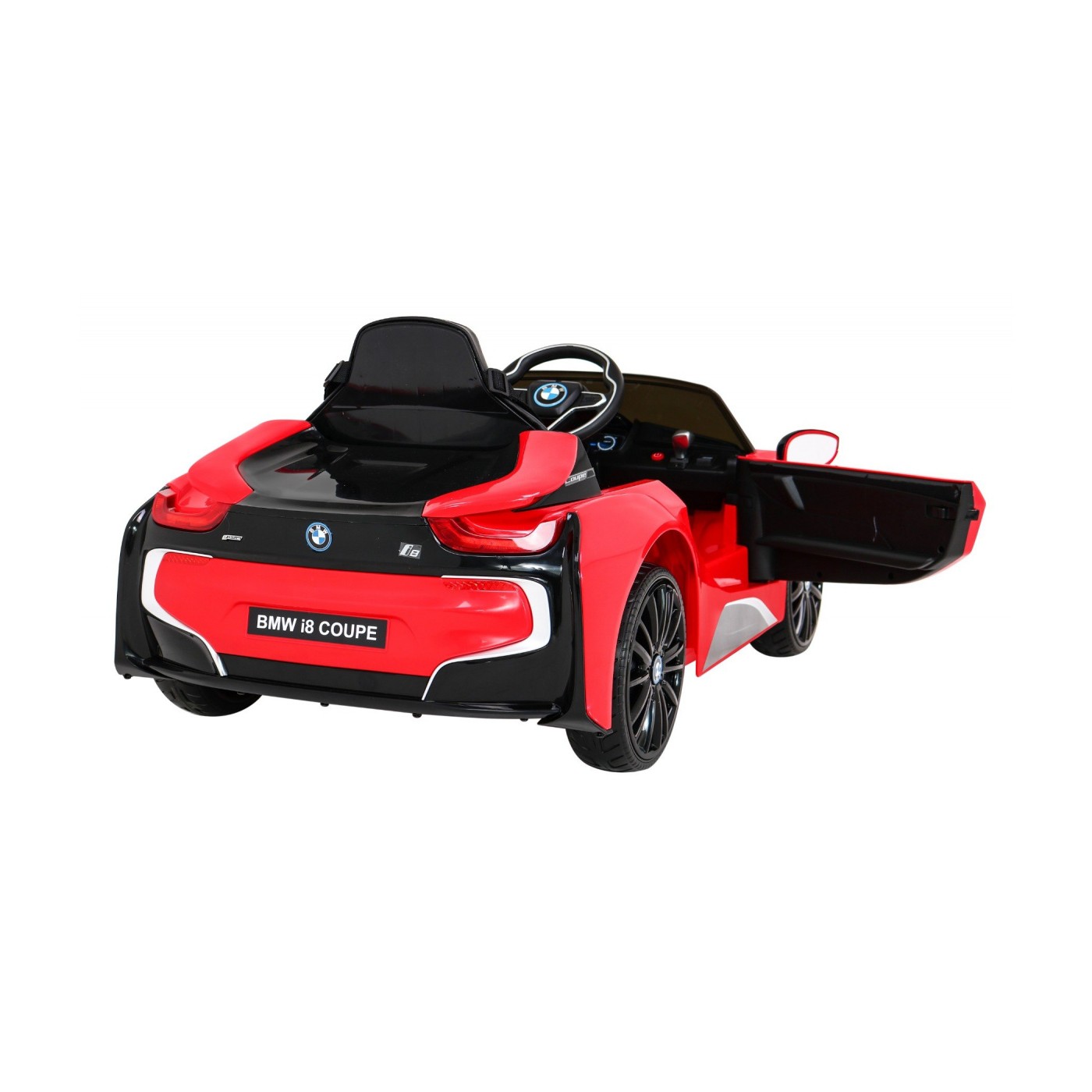 BMW I8 Lift Auto Baterie ovládaná červeně + Dálkové ovládání + Pomalý start + 3 bodové pruhy + MP3 USB + LED