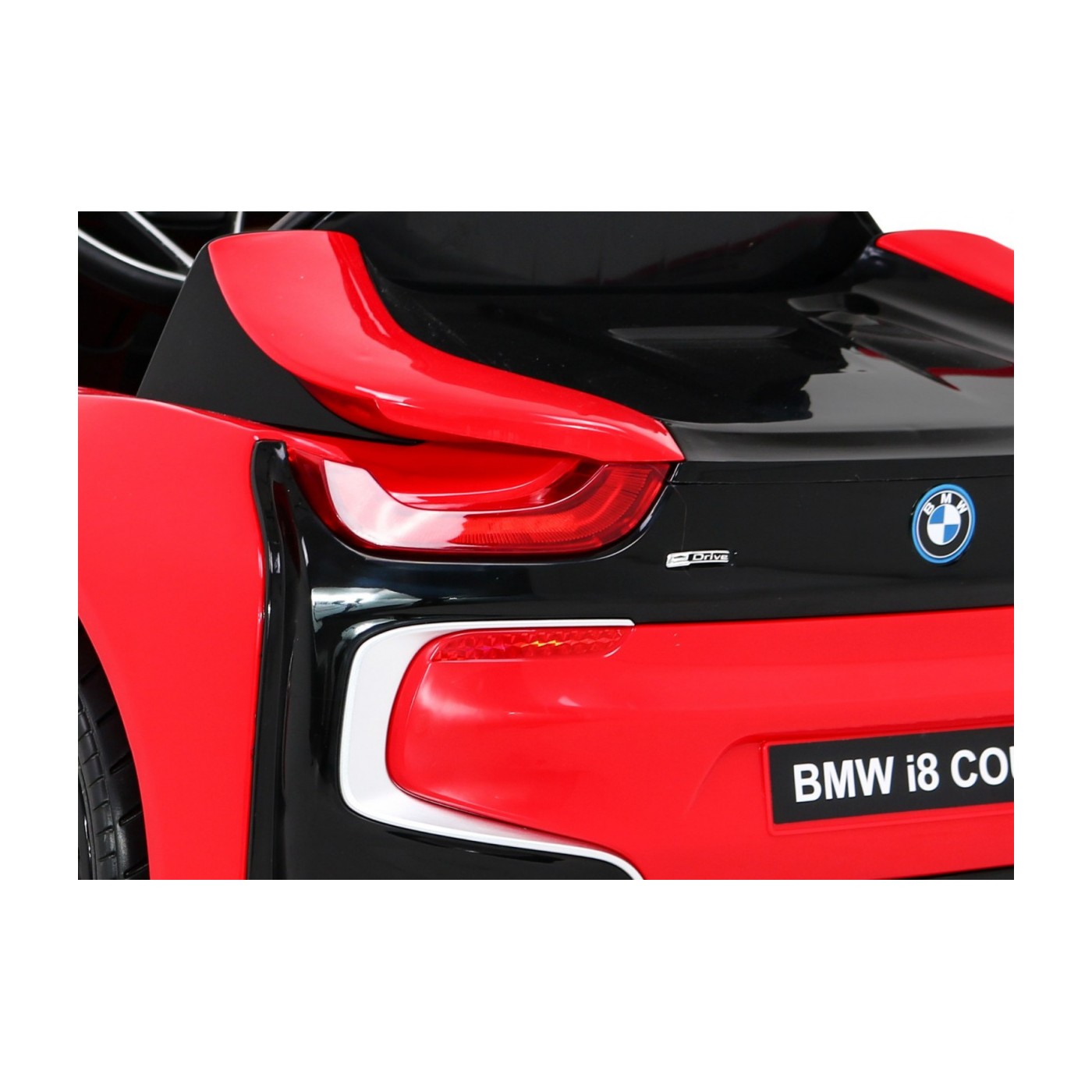 BMW I8 Lift Auto Baterie ovládaná červeně + Dálkové ovládání + Pomalý start + 3 bodové pruhy + MP3 USB + LED