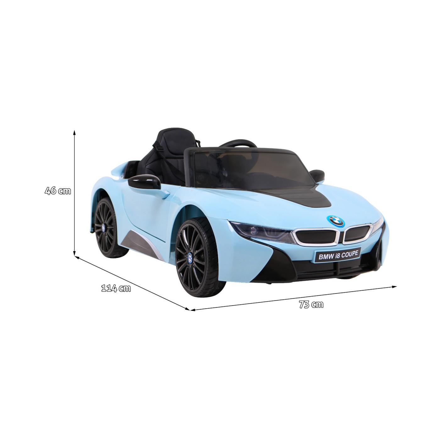 BMW I8 Lift Auto Baterie ovládaná modře + Dálkové ovládání + Pomalý start + 3 bodové pruhy + MP3 USB + LED
