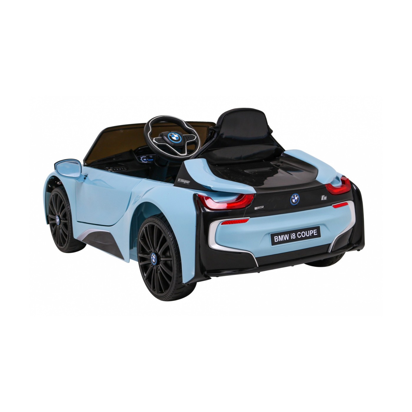 BMW I8 Lift Auto Baterie ovládaná modře + Dálkové ovládání + Pomalý start + 3 bodové pruhy + MP3 USB + LED