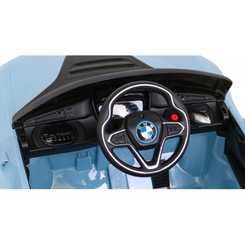 BMW I8 Lift Auto Baterie ovládaná modře + Dálkové ovládání + Pomalý start + 3 bodové pruhy + MP3 USB + LED