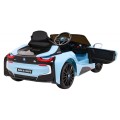 BMW I8 Lift Auto Baterie ovládaná modře + Dálkové ovládání + Pomalý start + 3 bodové pruhy + MP3 USB + LED