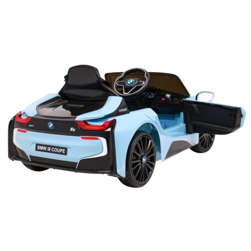 BMW I8 Lift Auto Baterie ovládaná modře + Dálkové ovládání + Pomalý start + 3 bodové pruhy + MP3 USB + LED