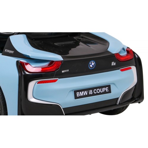 BMW I8 Lift Auto Baterie ovládaná modře + Dálkové ovládání + Pomalý start + 3 bodové pruhy + MP3 USB + LED