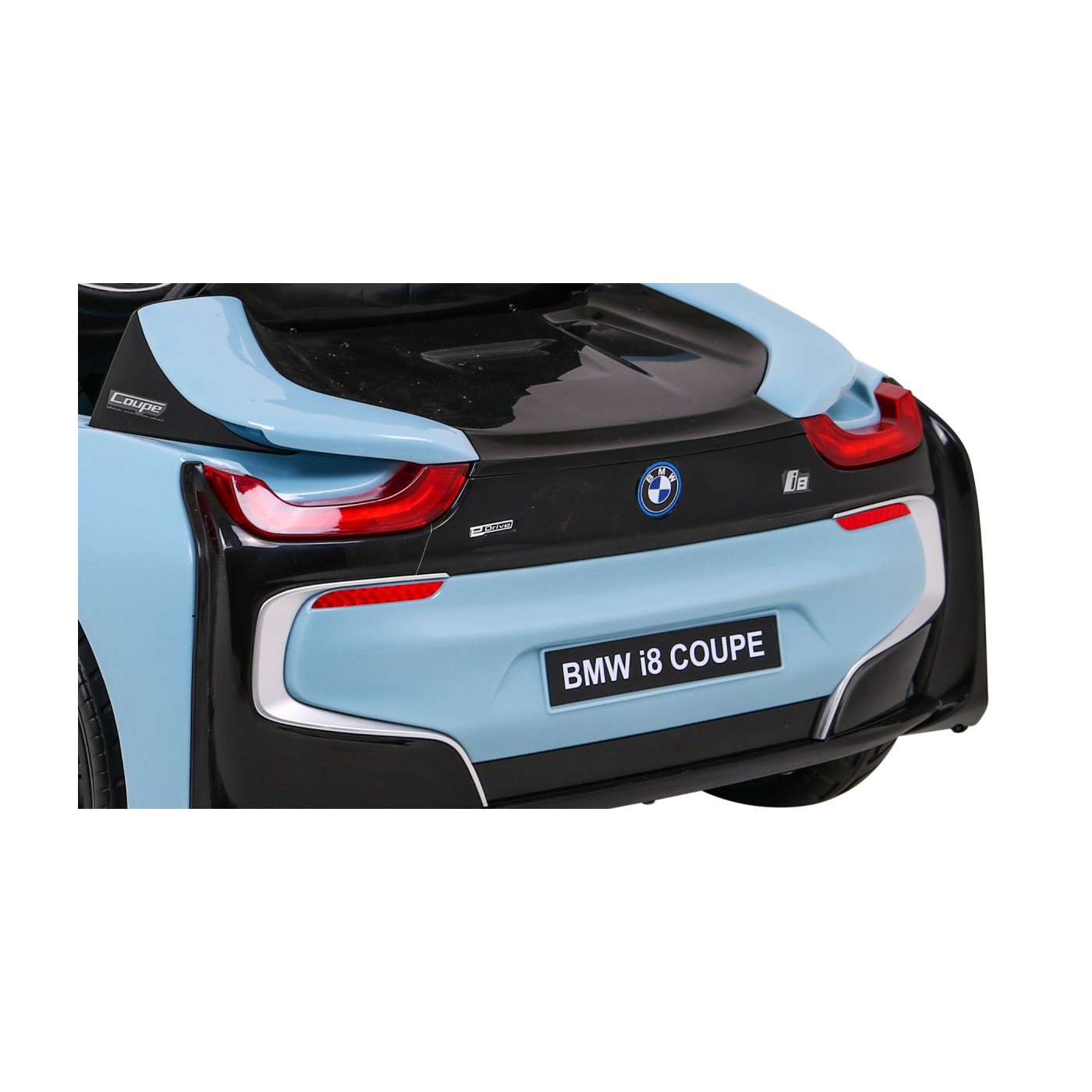 BMW I8 Lift Auto Baterie ovládaná modře + Dálkové ovládání + Pomalý start + 3 bodové pruhy + MP3 USB + LED