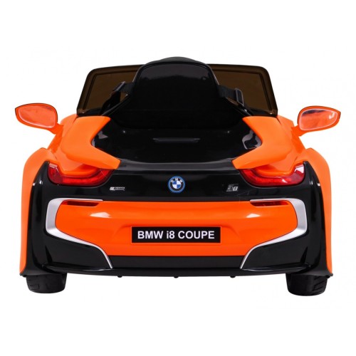 BMW I8 Lift Auto Baterie ovládaná oranžově + Dálkové ovládání + Pomalý start + 3 bodové pruhy + MP3 USB + LED