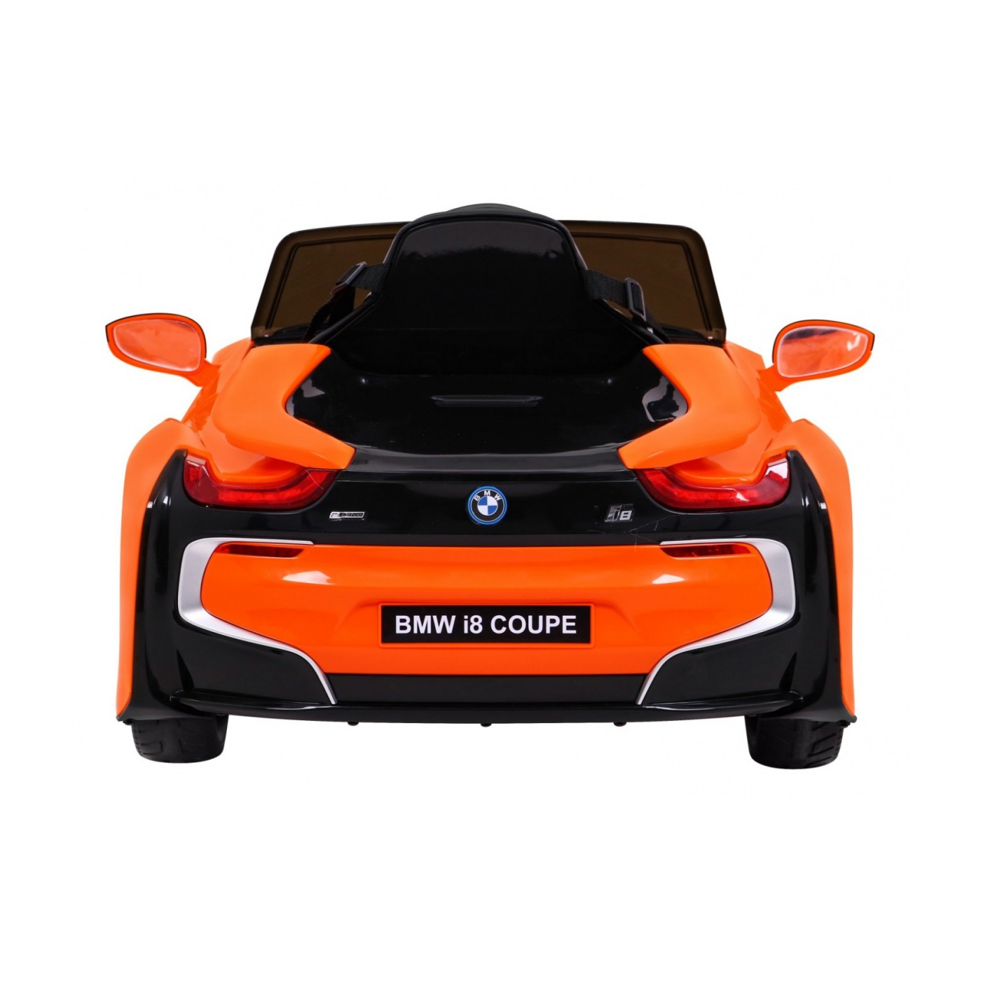 BMW I8 Lift Auto Baterie ovládaná oranžově + Dálkové ovládání + Pomalý start + 3 bodové pruhy + MP3 USB + LED