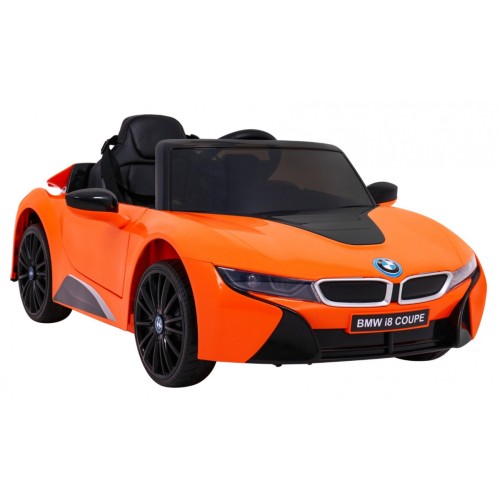 BMW I8 Lift Auto Baterie ovládaná oranžově + Dálkové ovládání + Pomalý start + 3 bodové pruhy + MP3 USB + LED