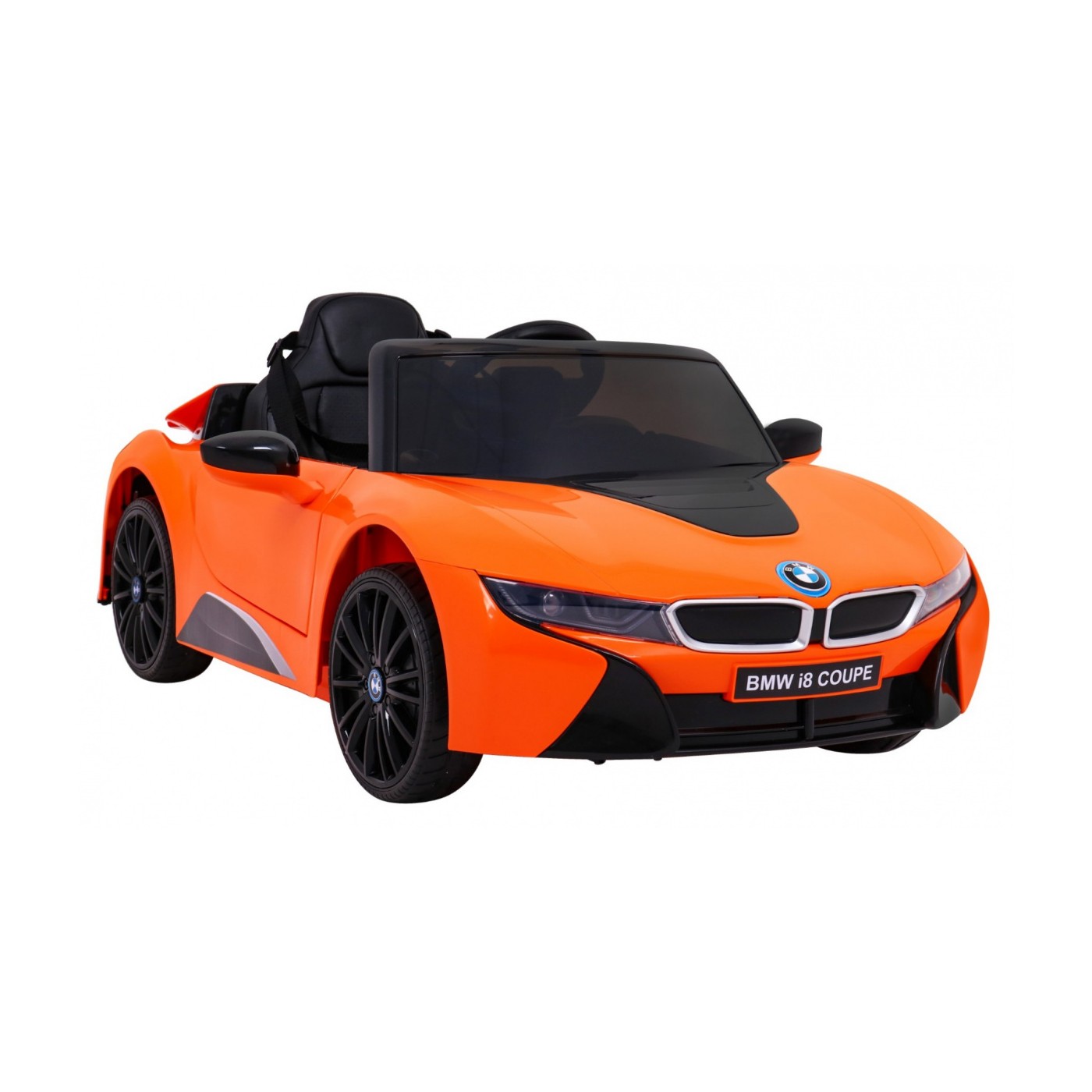BMW I8 Lift Auto Baterie ovládaná oranžově + Dálkové ovládání + Pomalý start + 3 bodové pruhy + MP3 USB + LED