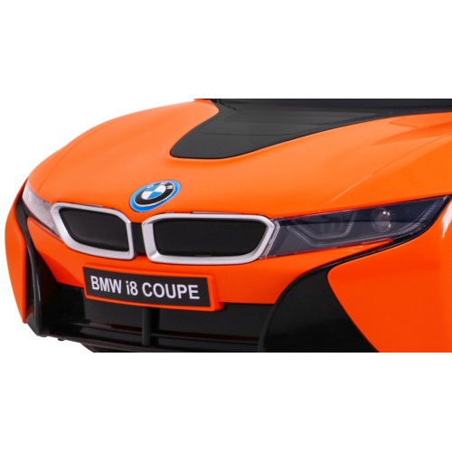 BMW I8 Lift Auto Baterie ovládaná oranžově + Dálkové ovládání + Pomalý start + 3 bodové pruhy + MP3 USB + LED