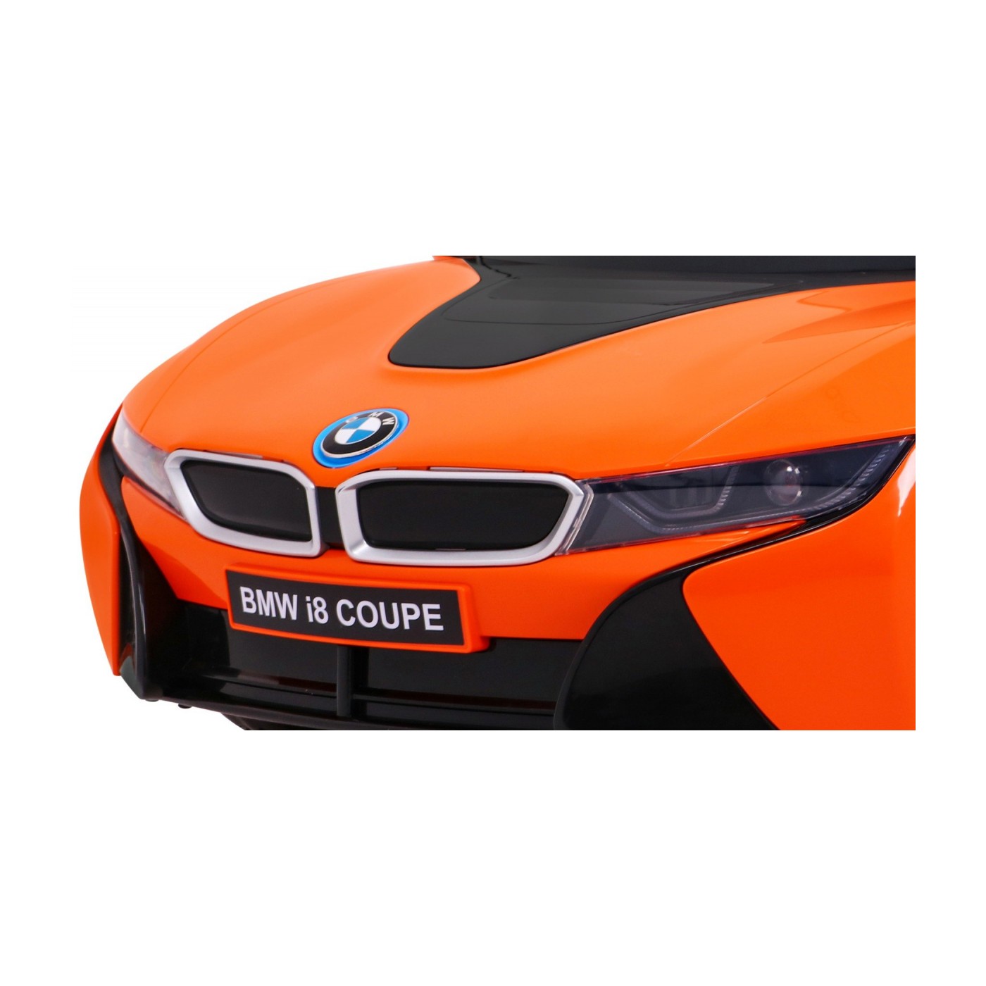 BMW I8 Lift Auto Baterie ovládaná oranžově + Dálkové ovládání + Pomalý start + 3 bodové pruhy + MP3 USB + LED