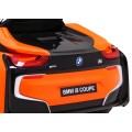 BMW I8 Lift Auto Baterie ovládaná oranžově + Dálkové ovládání + Pomalý start + 3 bodové pruhy + MP3 USB + LED