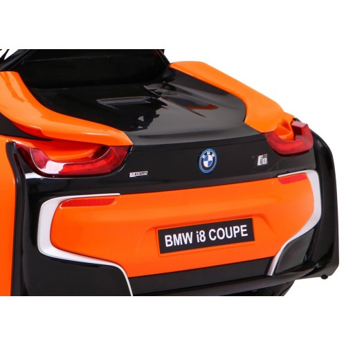 BMW I8 Lift Auto Baterie ovládaná oranžově + Dálkové ovládání + Pomalý start + 3 bodové pruhy + MP3 USB + LED