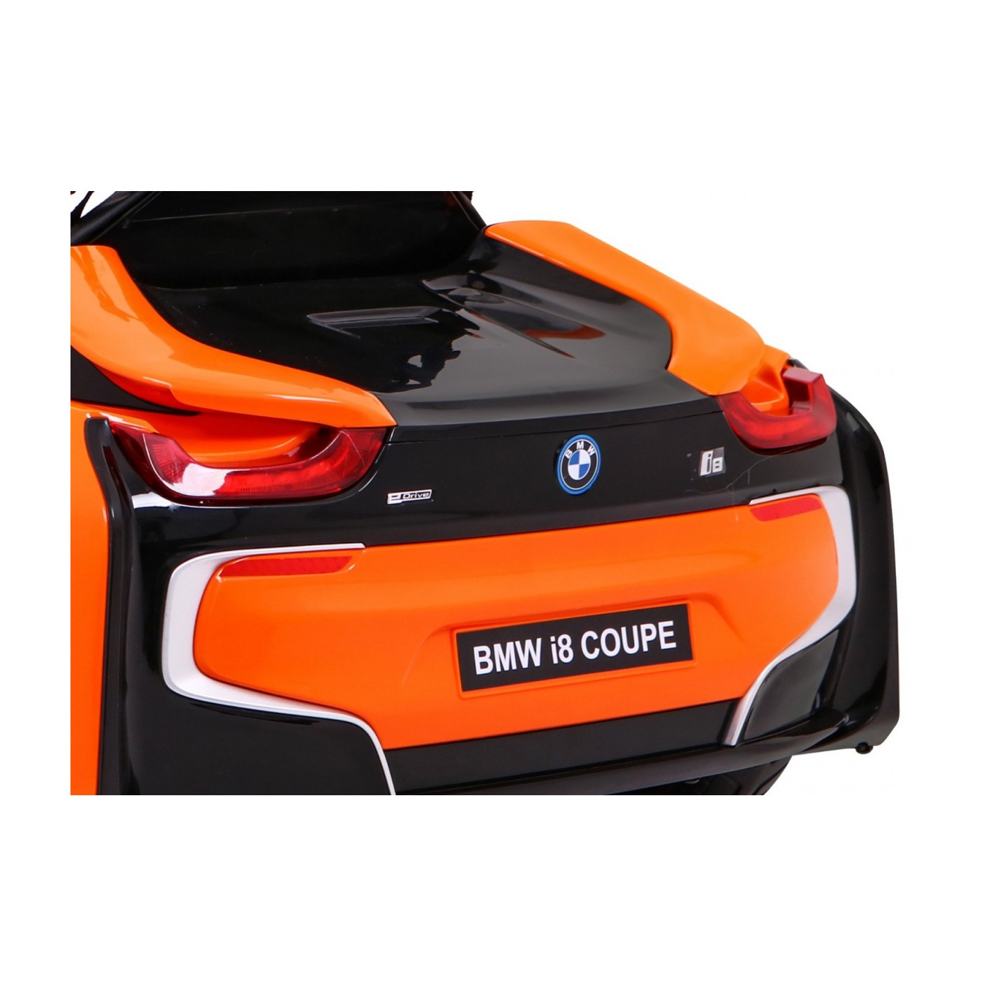 BMW I8 Lift Auto Baterie ovládaná oranžově + Dálkové ovládání + Pomalý start + 3 bodové pruhy + MP3 USB + LED