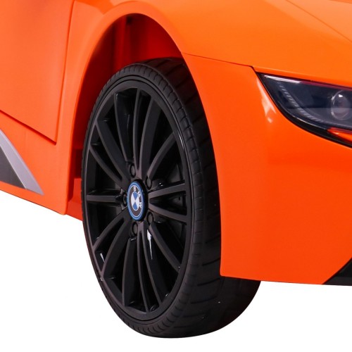 BMW I8 Lift Auto Baterie ovládaná oranžově + Dálkové ovládání + Pomalý start + 3 bodové pruhy + MP3 USB + LED