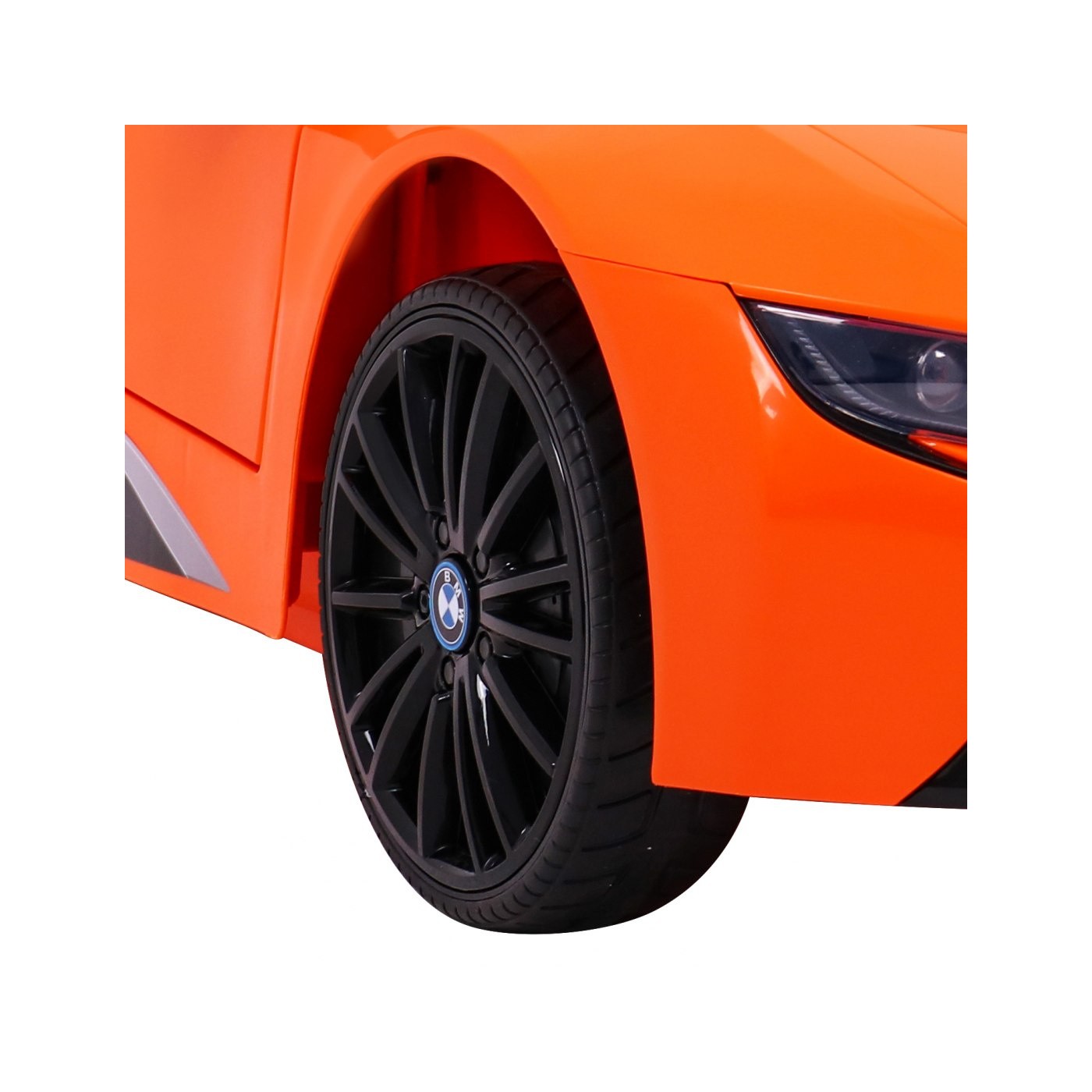 BMW I8 Lift Auto Baterie ovládaná oranžově + Dálkové ovládání + Pomalý start + 3 bodové pruhy + MP3 USB + LED