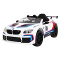 BMW M6 GT3 Dětská baterie do auta Bílá odvzdušňovací zvuk MP3 světla Dálkové ovládání