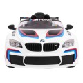 BMW M6 GT3 Dětská baterie do auta Bílá odvzdušňovací zvuk MP3 světla Dálkové ovládání
